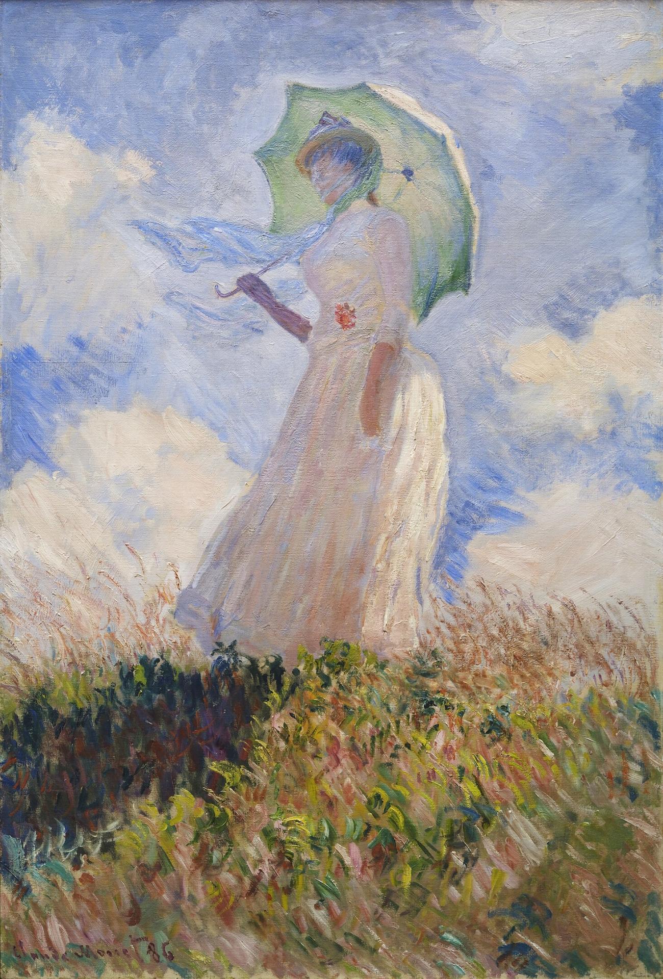 1464px femme a l ombrelle tournee vers la gauche claude monnet musee d orsay rf 2621