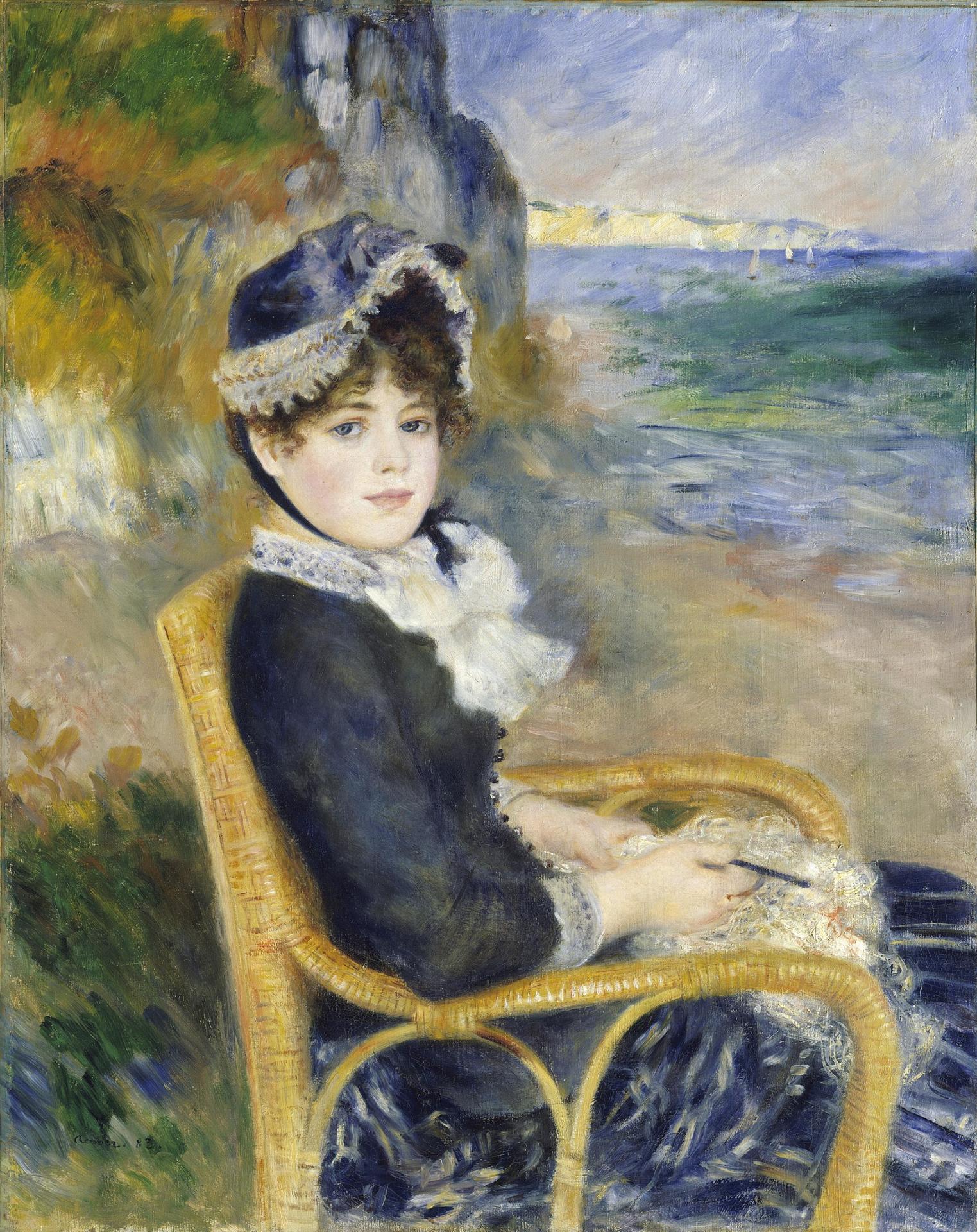1714px pierre auguste renoir femme assise au bord de la mer