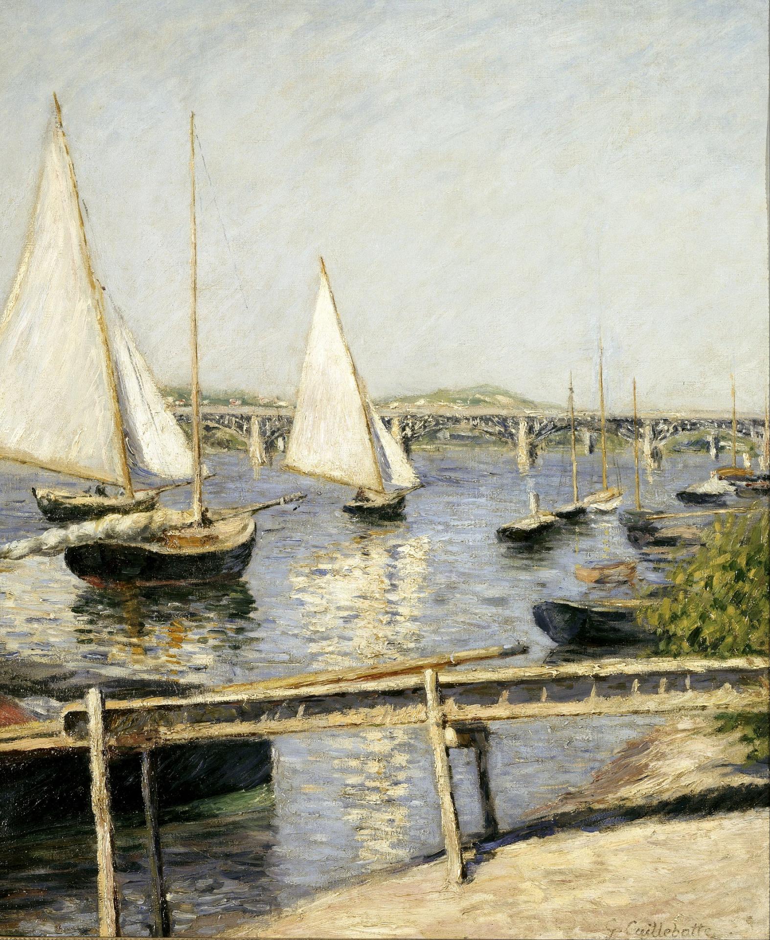 1771px gustave caillebotte sailing boats at argenteuil google art project