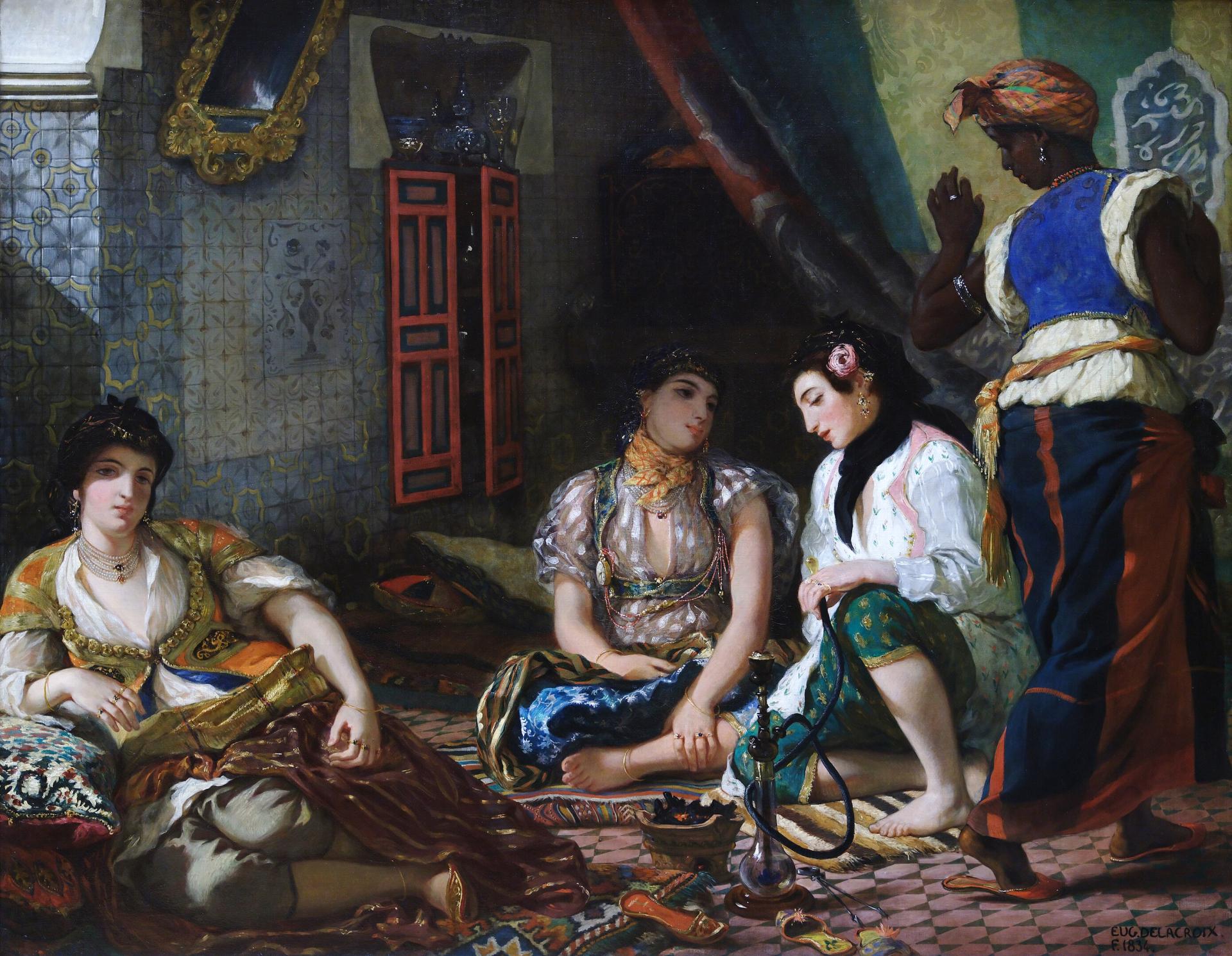 2780px femmes d alger dans leur appartement eugene delacroix musee du louvre peintures inv 3824