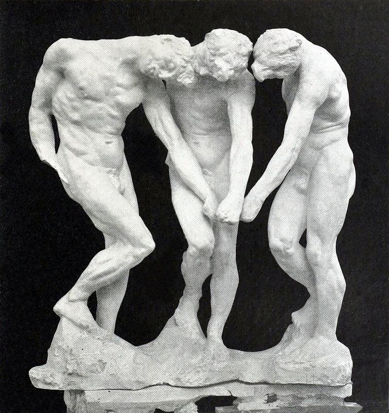 800px auguste rodin the three shades les trois ombres for the top of the gates of hell before 1886 plaster