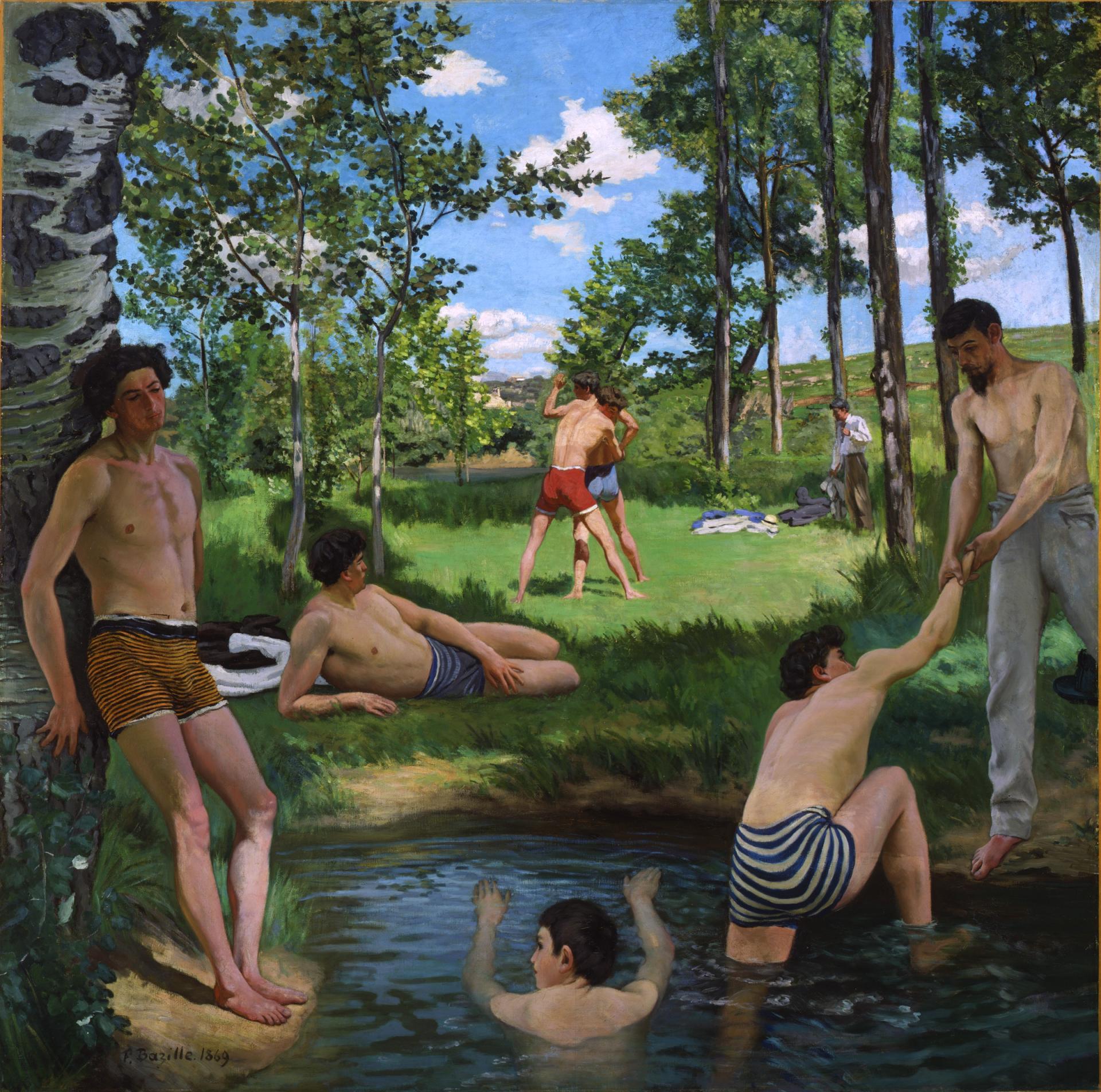 Bazille frederic summer scene 1869 oil on canvas fogg art museum cambridge massachusetts