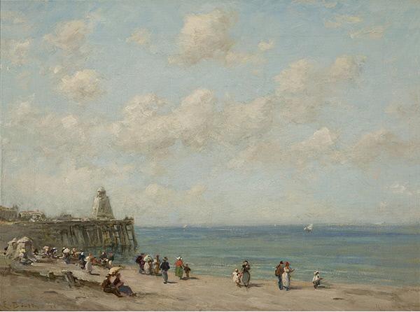 Beach at honfleur by eugene boudin