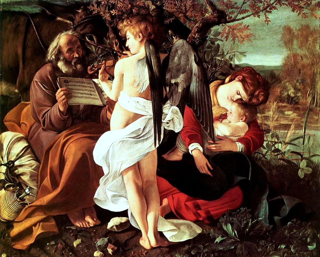 Caravaggio il riposo durante la fuga in egitto