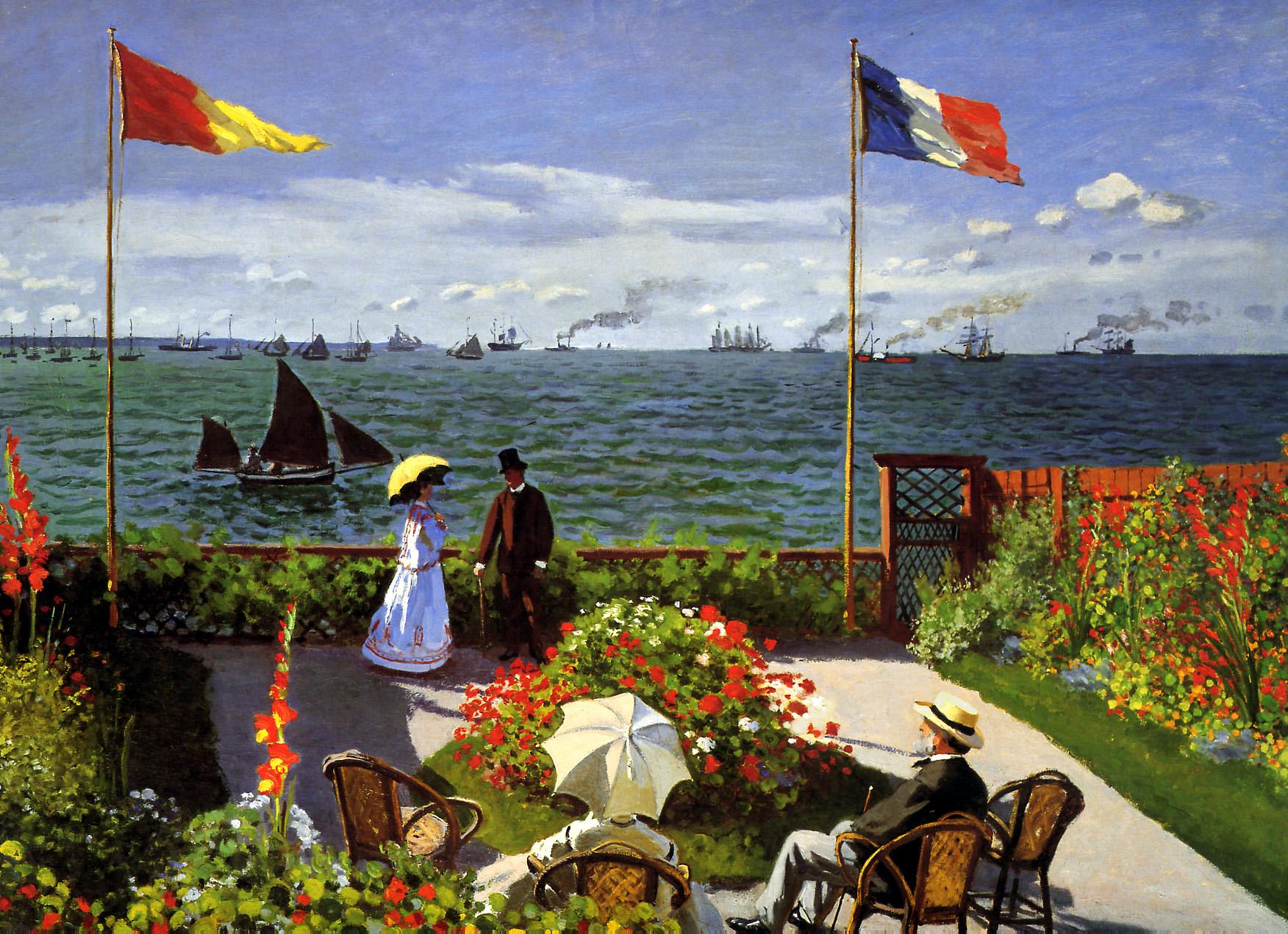 Claude monet 1867 garden at sainte adresse