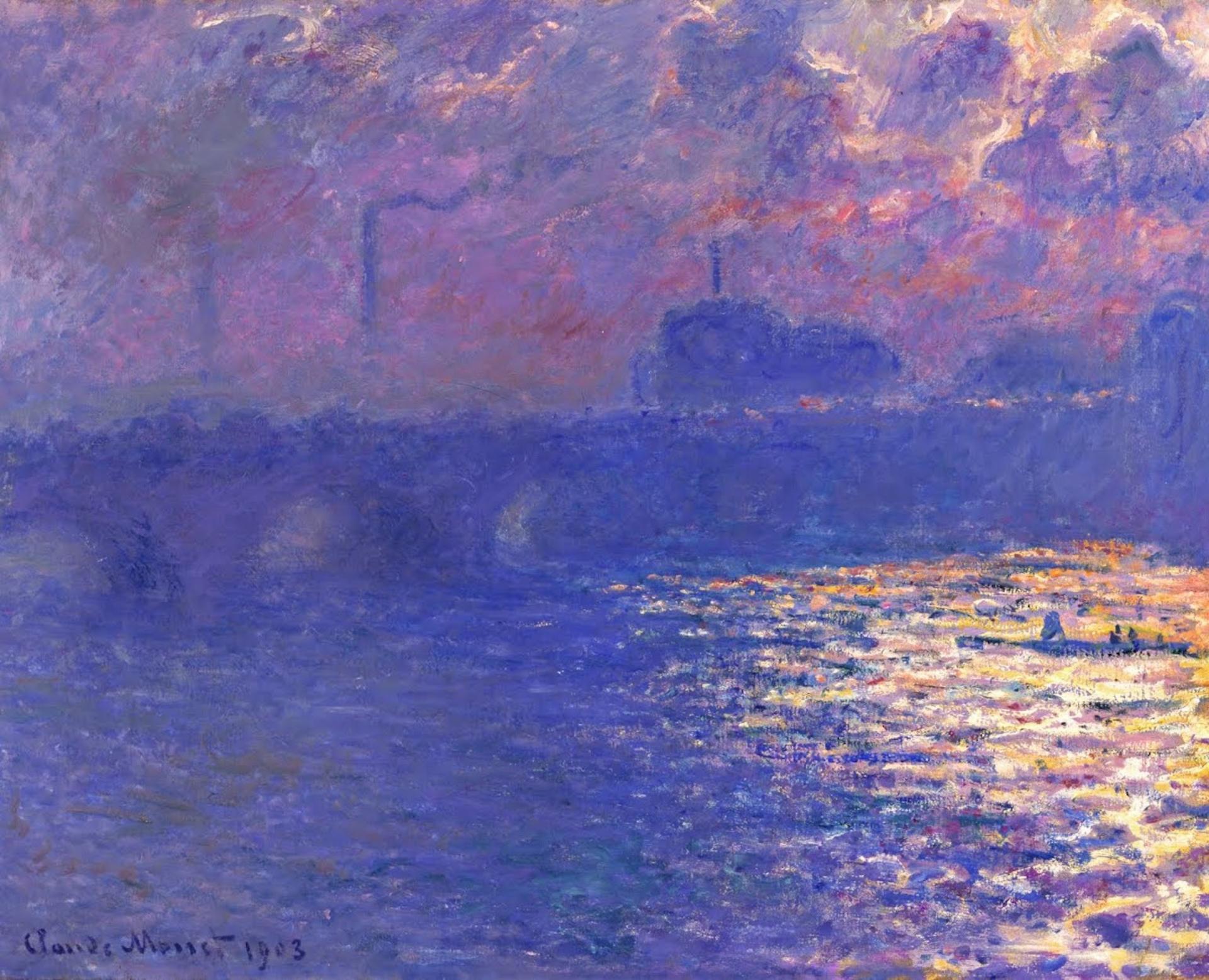 Claude monet pont de waterloo effet de lumiere du soleil 1
