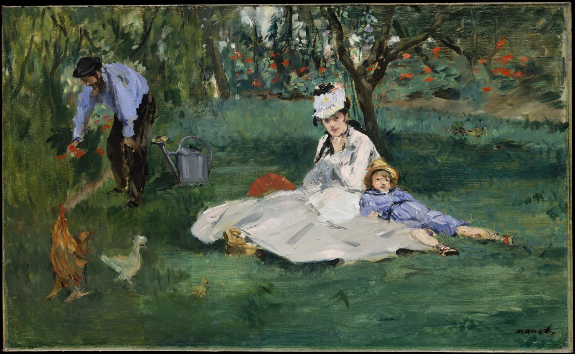 Edouard manet the monet family in their garden at argenteuil