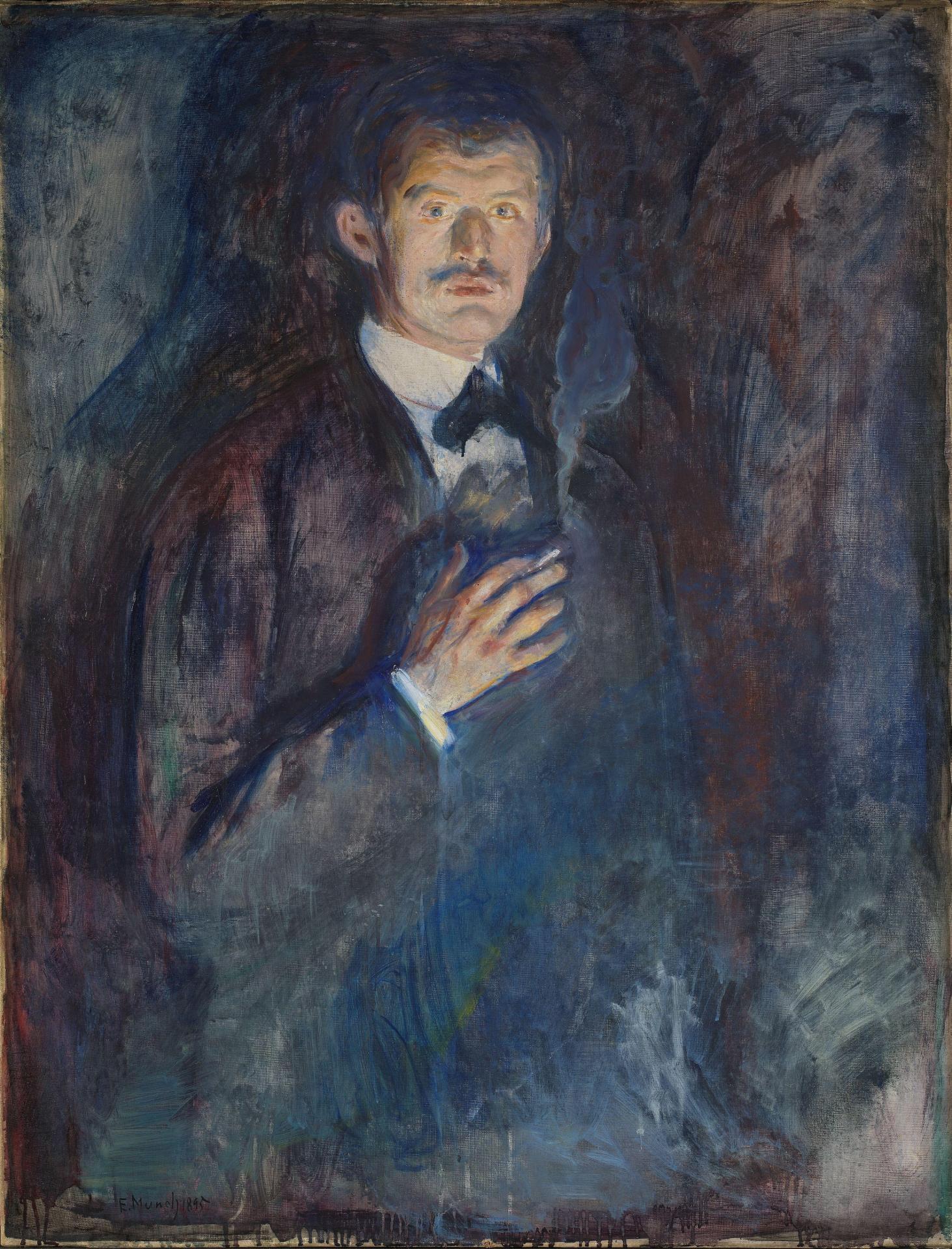 Edvard munch self portrait with cigarette ng m 00470 national museum of art architecture and design