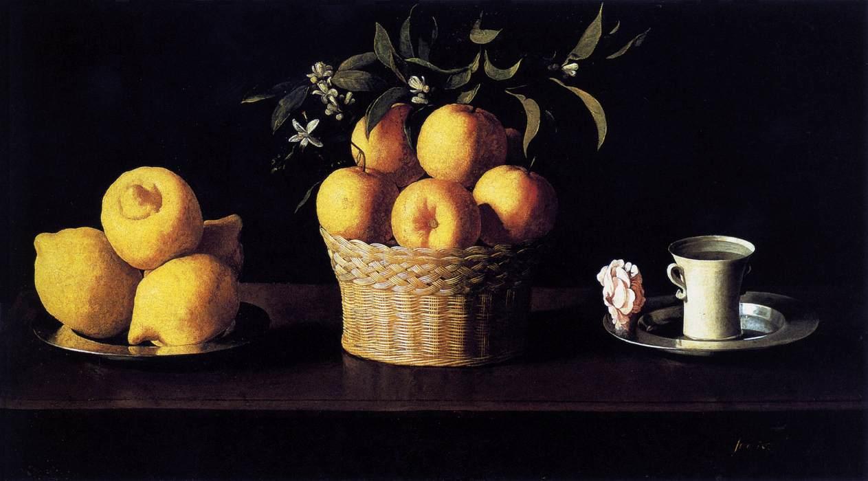 Francisco de zurbaran still life with lemons oranges and rose wga26062
