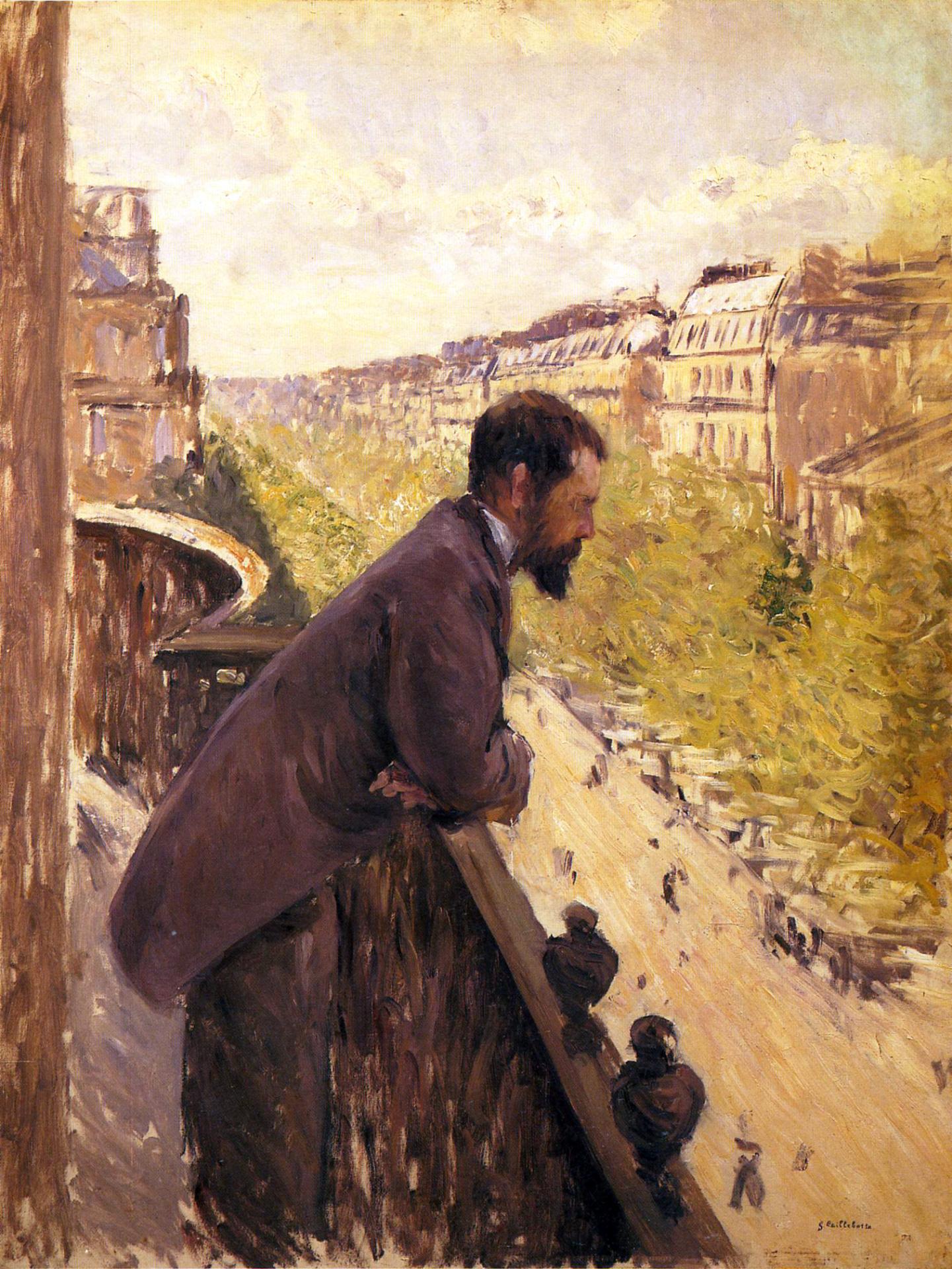 Gustave caillebotte c 1880 l homme au balcon man on a balcony oil on canvas 116 x 97 cm private collection
