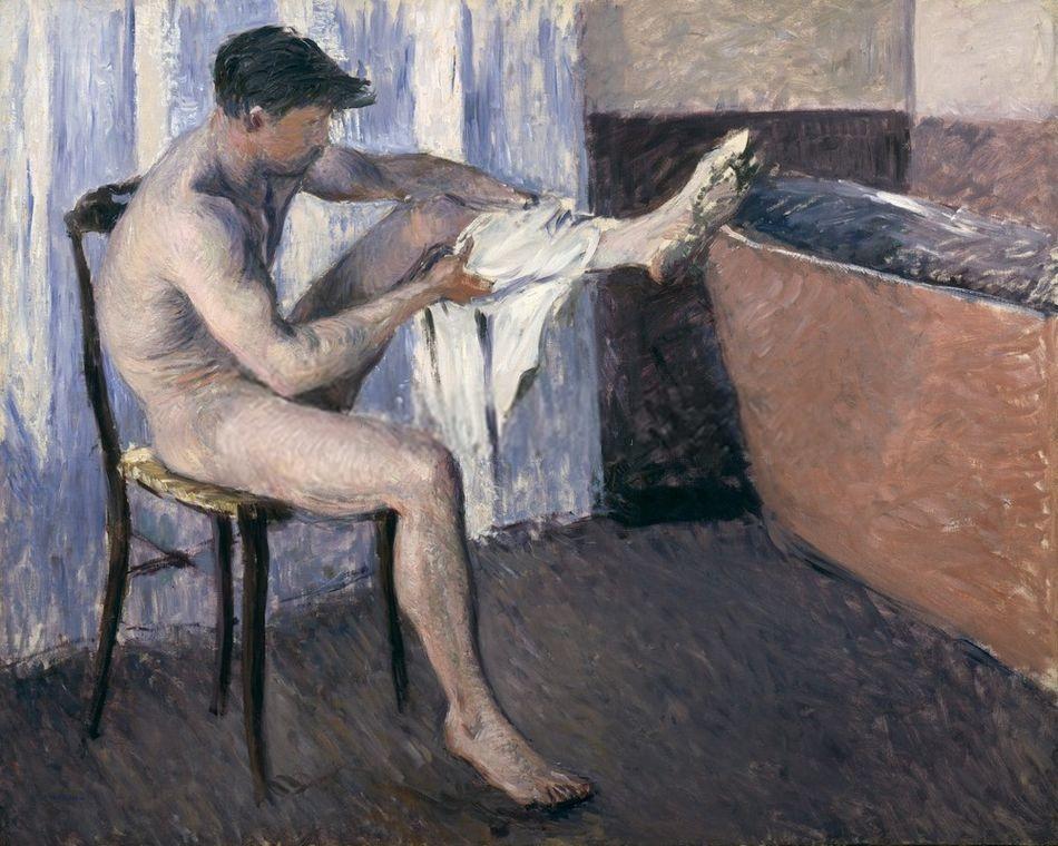 Gustave caillebotte homme s essuyant la jambe