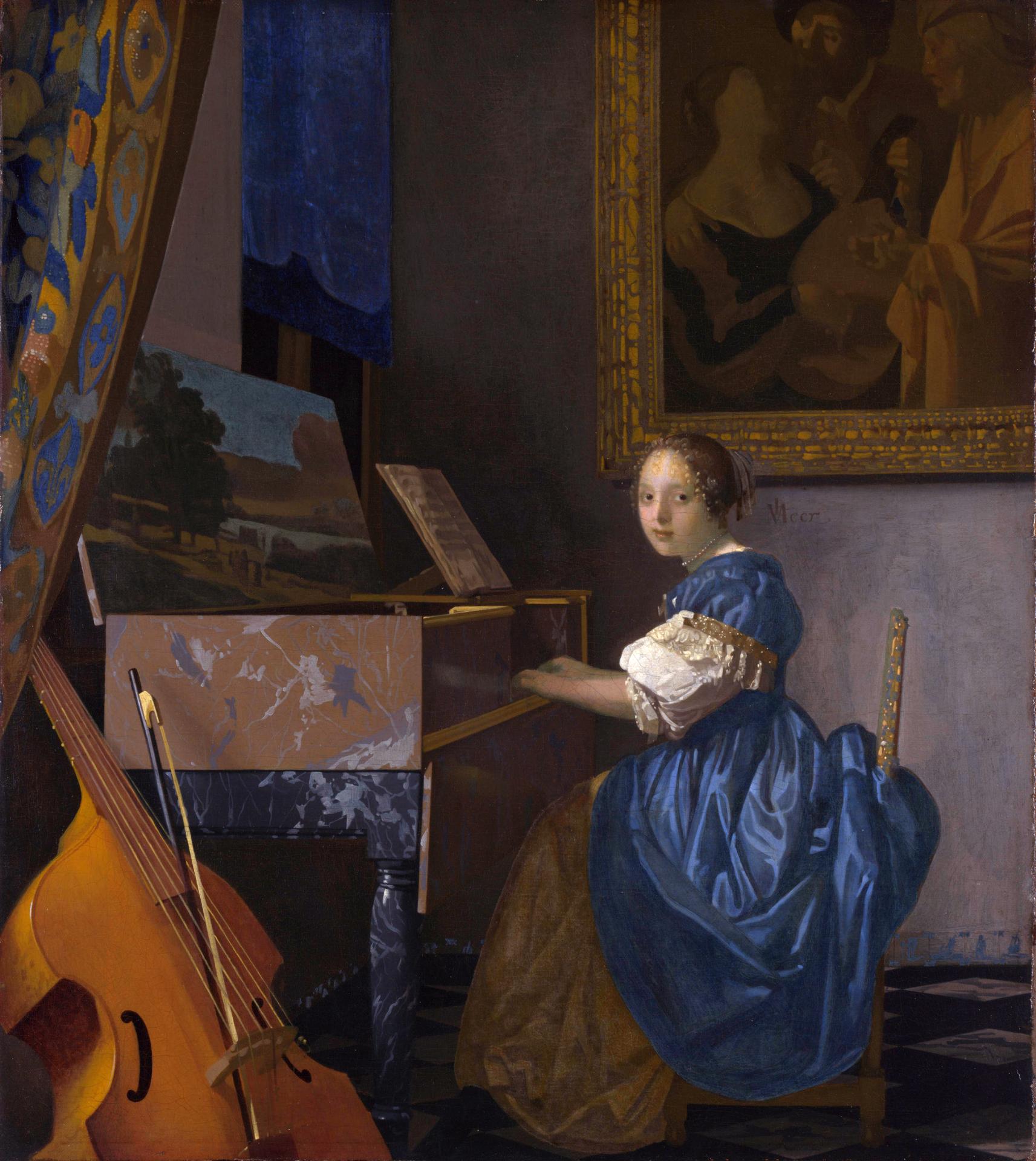 Johannes vermeer zittende klavecimbelspeelster 1673 1675