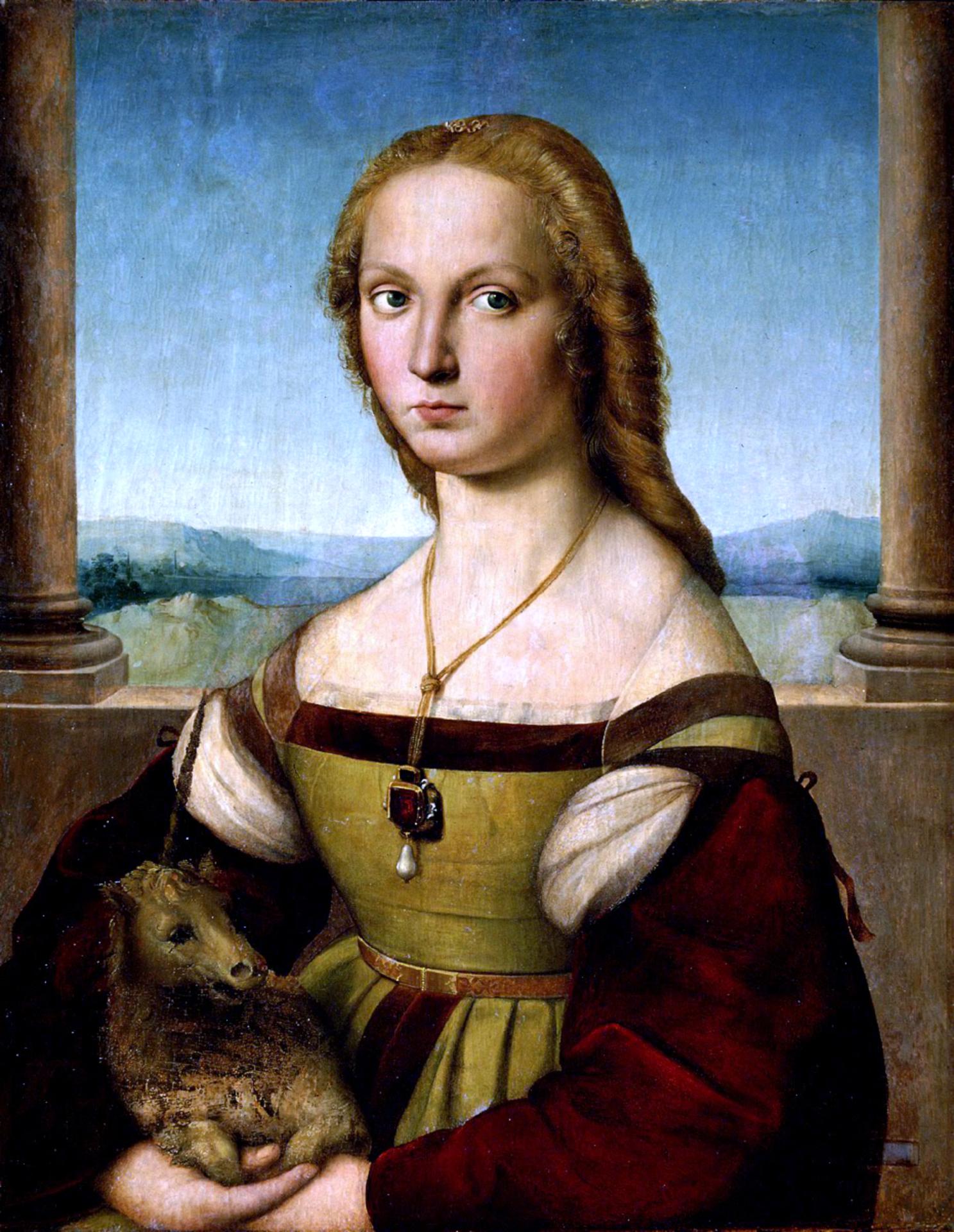 Lady with unicorn by rafael santi