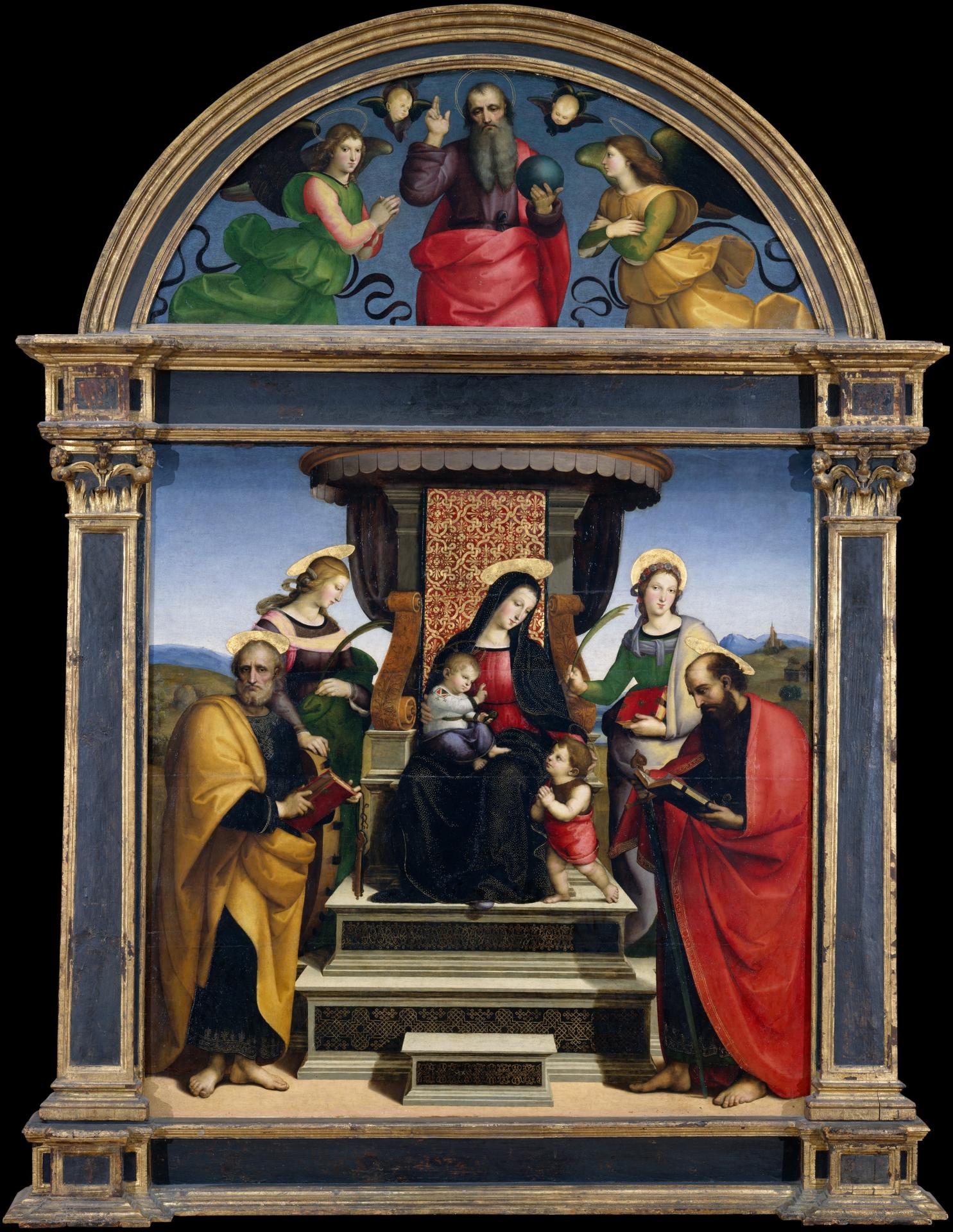 Madonna and child enthroned with saints