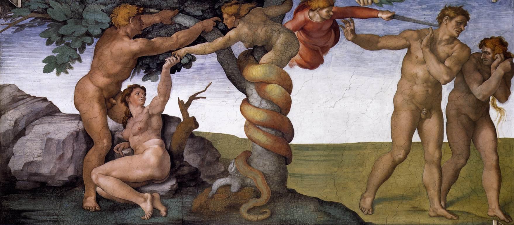Michelangelo fall and expulsion from garden of eden 00