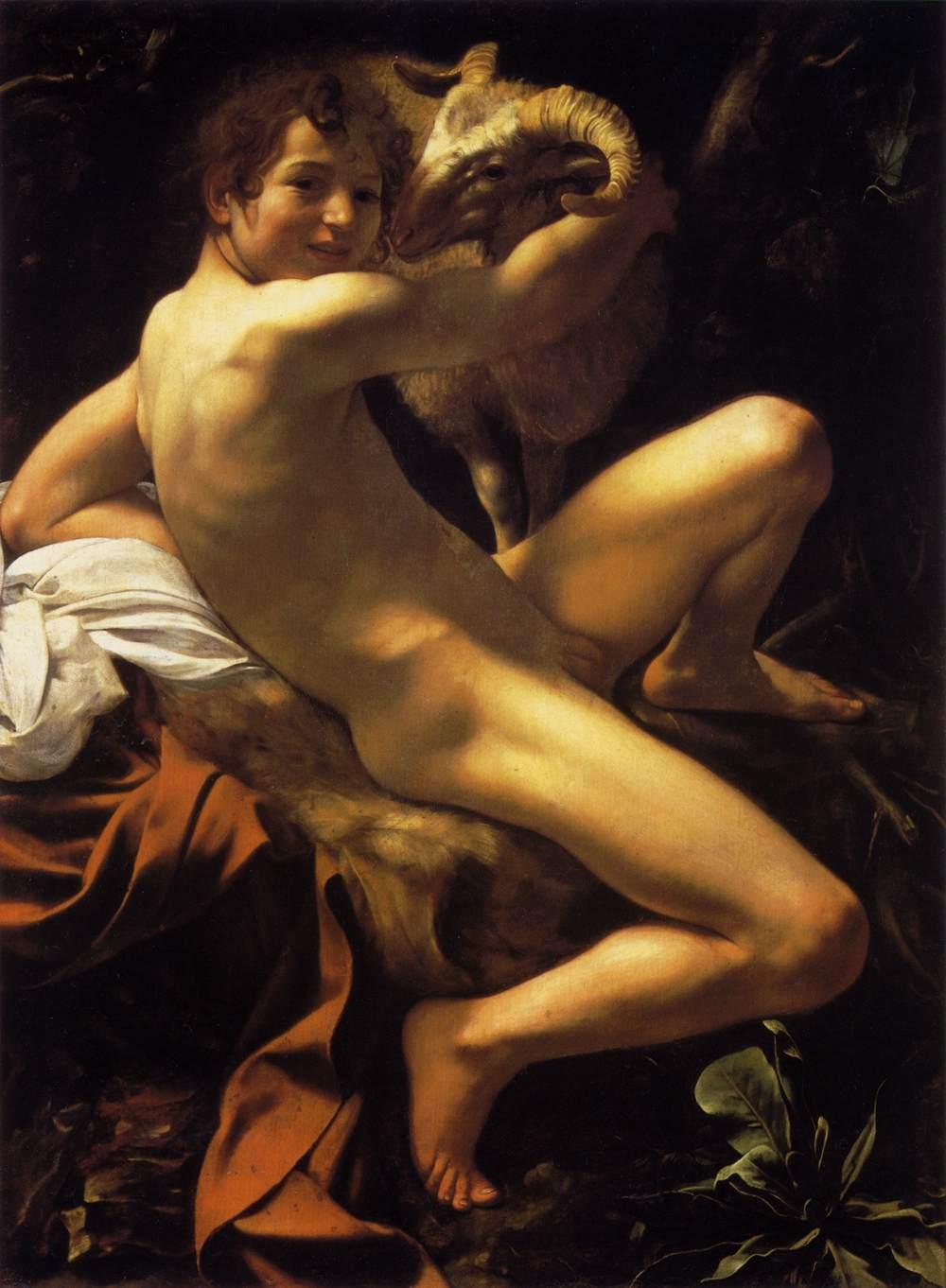 Michelangelo merisi da caravaggio saint john the baptist youth with a ram c 1602 wga04111