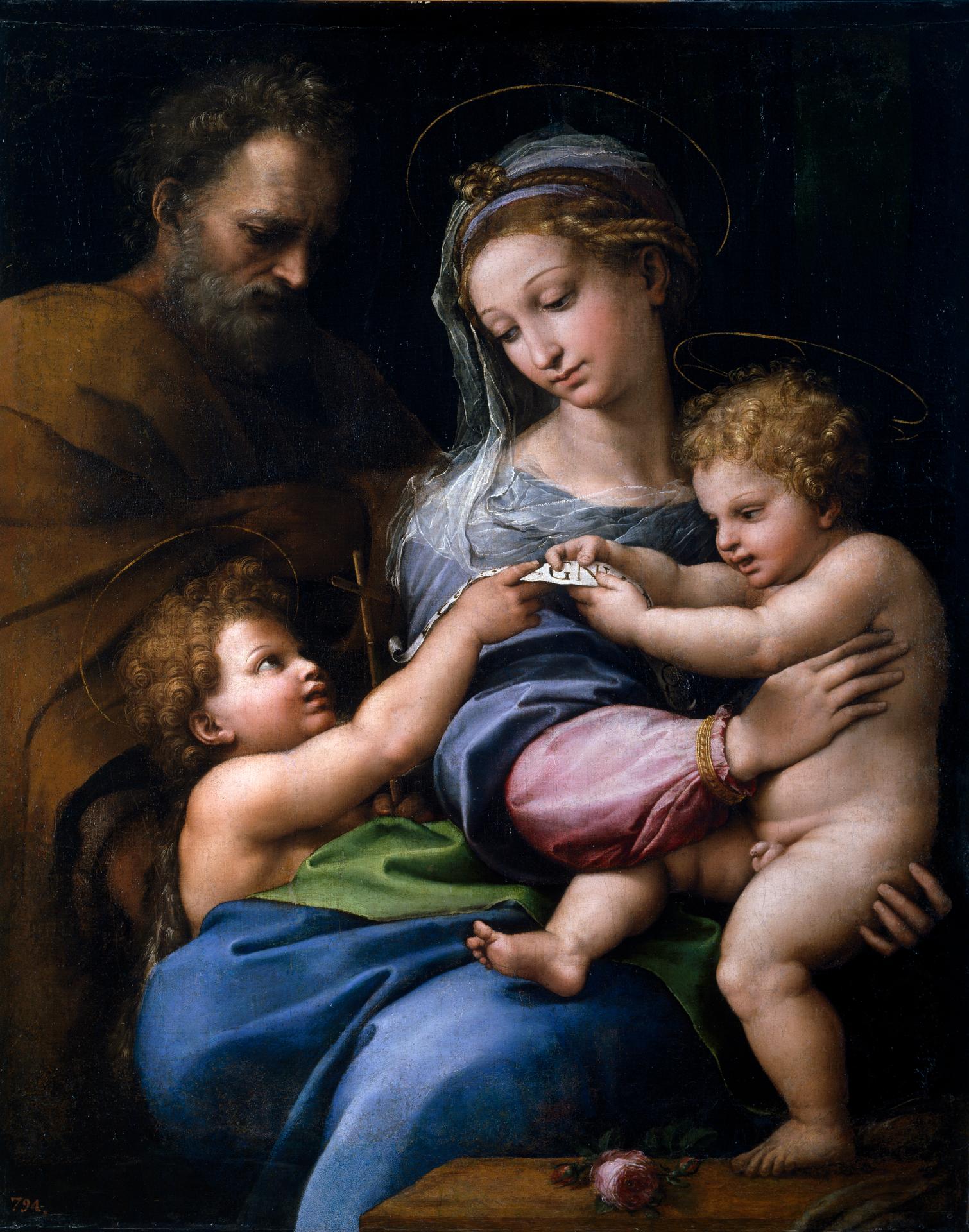 Raffaello santi madonna della rosa prado