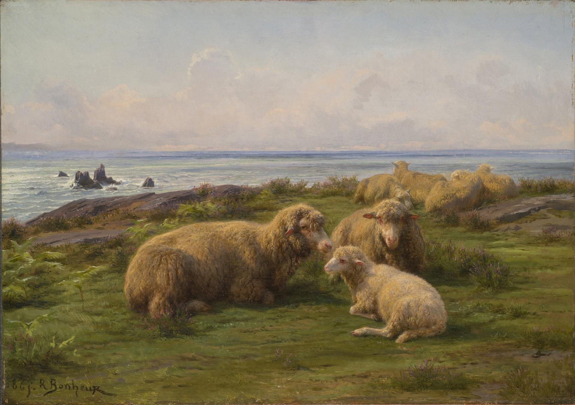Rosa bonheur sheep by the sea 1865