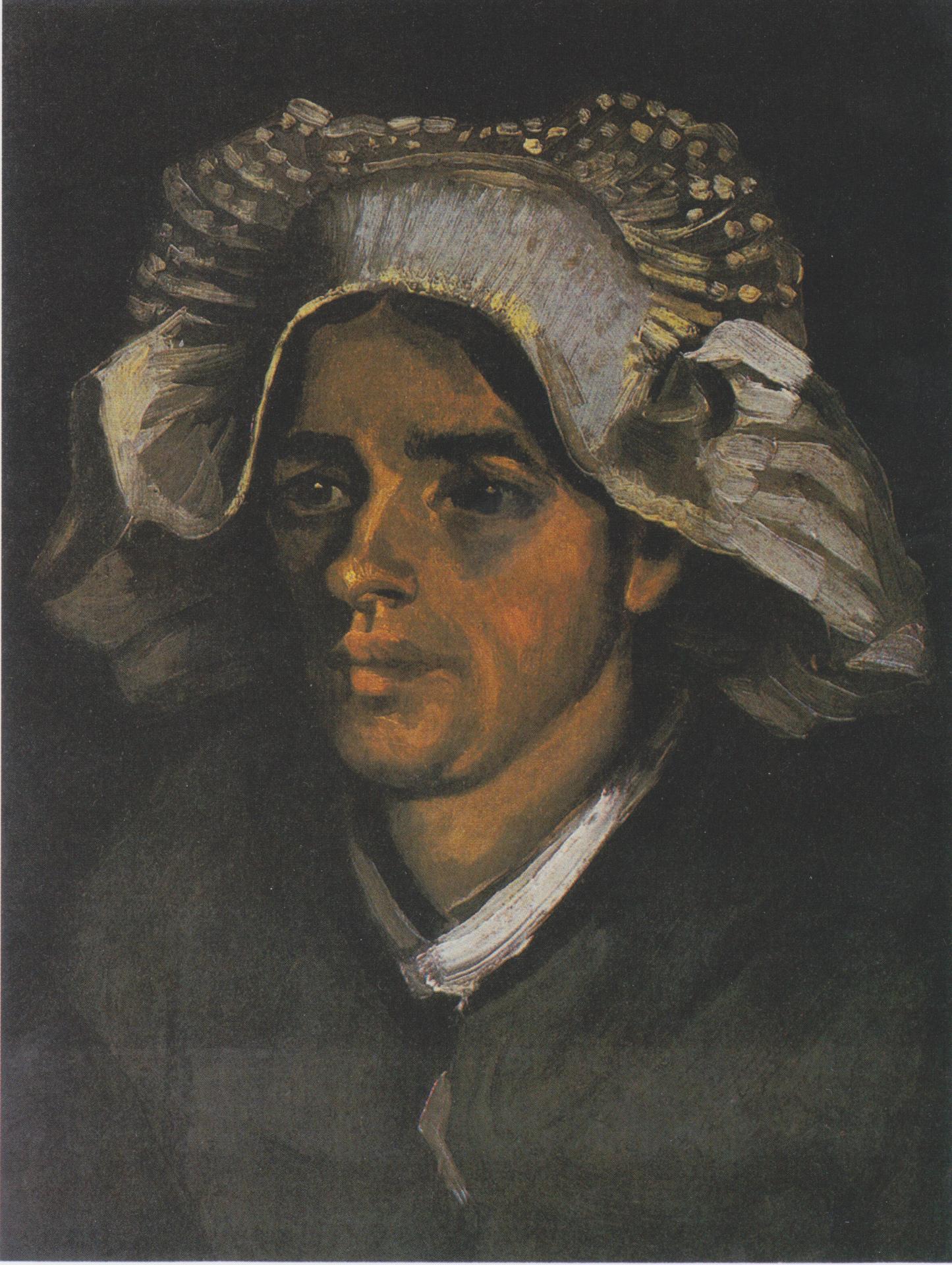 Van gogh kopf einer bauerin mit wei er haube28