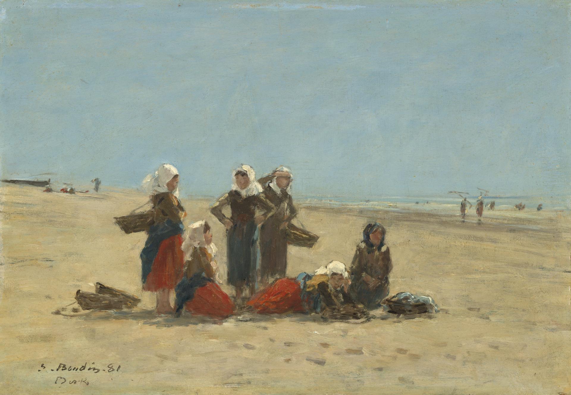 Women on the beach at berck a19056